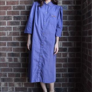 VTG Faux Denim Jeweled Midi Dress